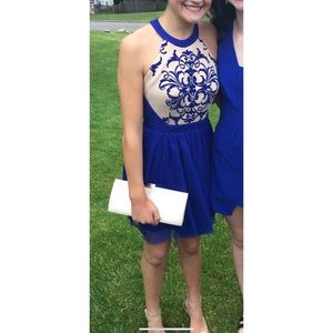 Blue and cream semi dress